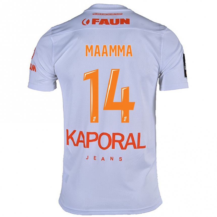 Kids Football Othmane Maamma #14 White Away Jersey 2024/25 T-Shirt Nz