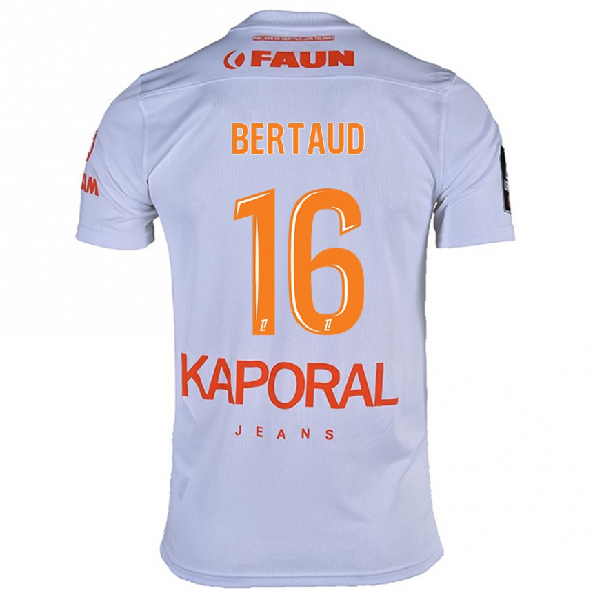 Kids Football Dimitry Bertaud #16 White Away Jersey 2024/25 T-Shirt Nz