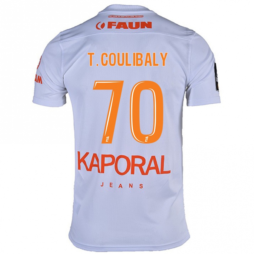 Kids Football Tanguy Coulibaly #70 White Away Jersey 2024/25 T-Shirt Nz