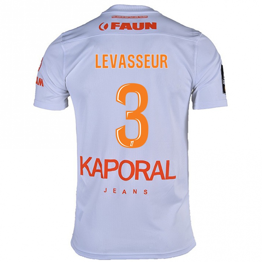 Kids Football Marie Levasseur #3 White Away Jersey 2024/25 T-Shirt Nz