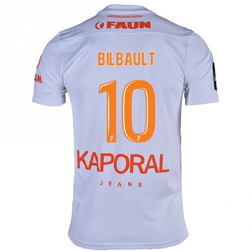 Kids Football Charlotte Bilbault #10 White Away Jersey 2024/25 T-Shirt Nz