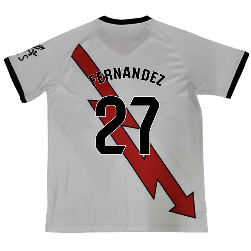 Kids Football Pelayo Fernandez #27 Red Away Jersey 2024/25 T-Shirt Nz