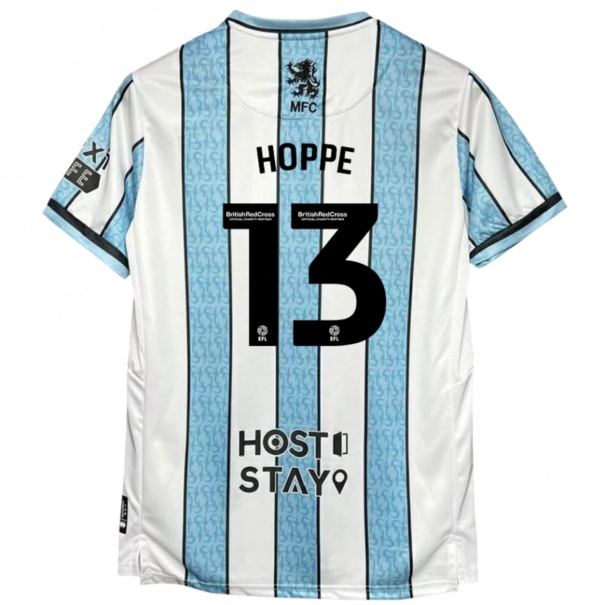 Kids Football Matthew Hoppe #13 White Blue Away Jersey 2024/25 T-Shirt Nz