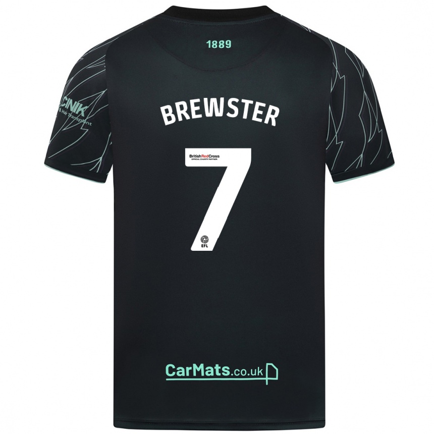 Kids Football Rhian Brewster #7 Black Green Away Jersey 2024/25 T-Shirt Nz