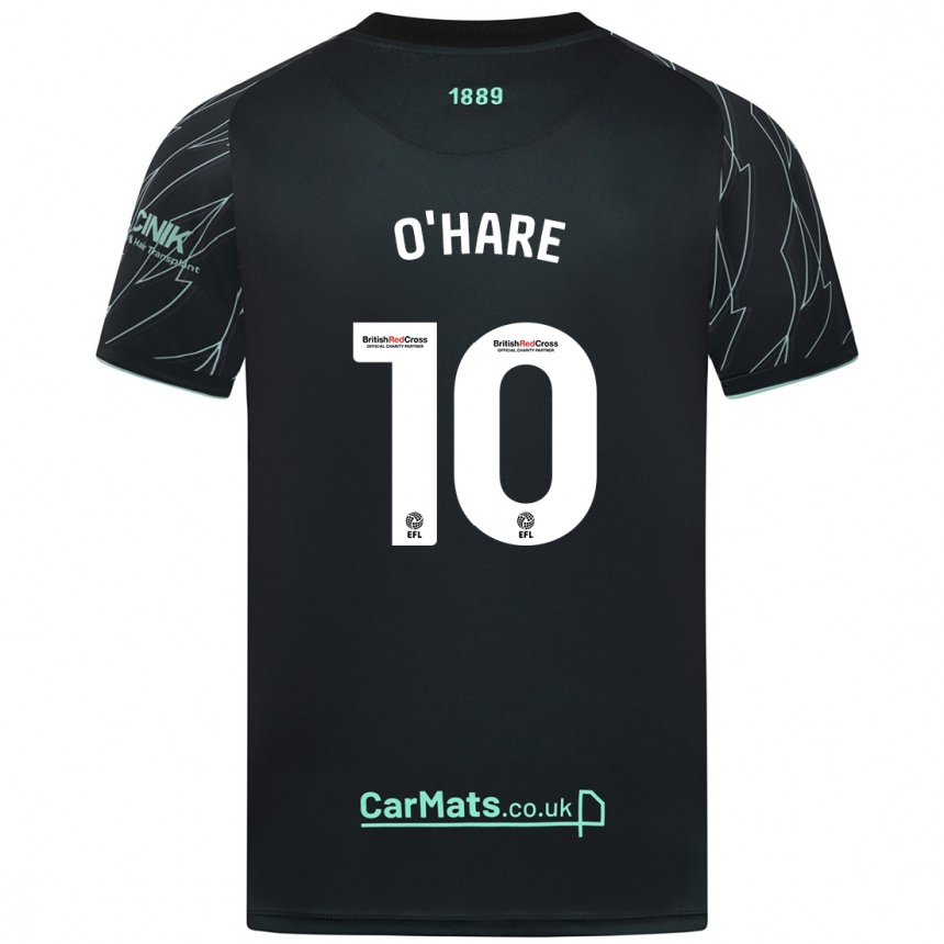 Kids Football Callum O'hare #10 Black Green Away Jersey 2024/25 T-Shirt Nz