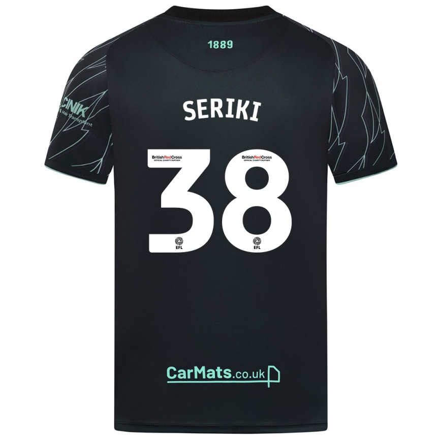 Kids Football Femi Seriki #38 Black Green Away Jersey 2024/25 T-Shirt Nz