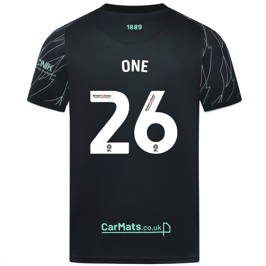 Kids Football Ryan Oné #26 Black Green Away Jersey 2024/25 T-Shirt Nz