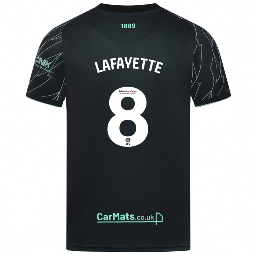 Kids Football Abbie Lafayette #8 Black Green Away Jersey 2024/25 T-Shirt Nz