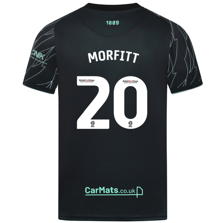 Kids Football Izzy Morfitt #20 Black Green Away Jersey 2024/25 T-Shirt Nz