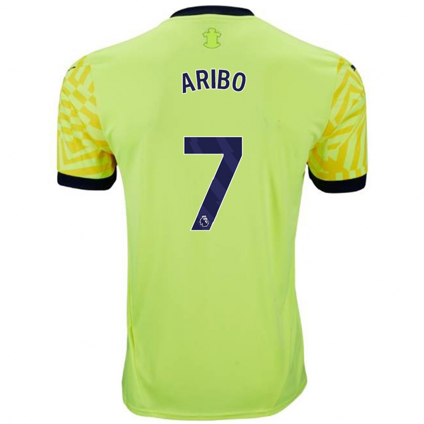 Kids Football Joe Aribo #7 Yellow Away Jersey 2024/25 T-Shirt Nz