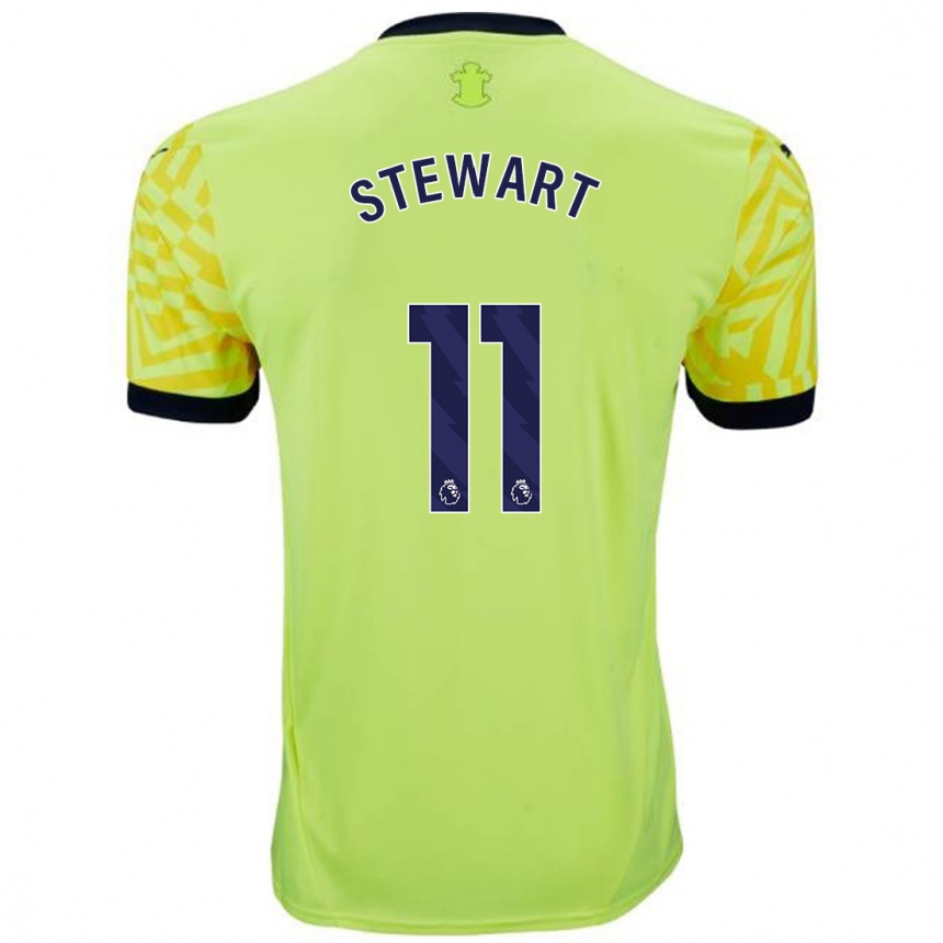 Kids Football Ross Stewart #11 Yellow Away Jersey 2024/25 T-Shirt Nz