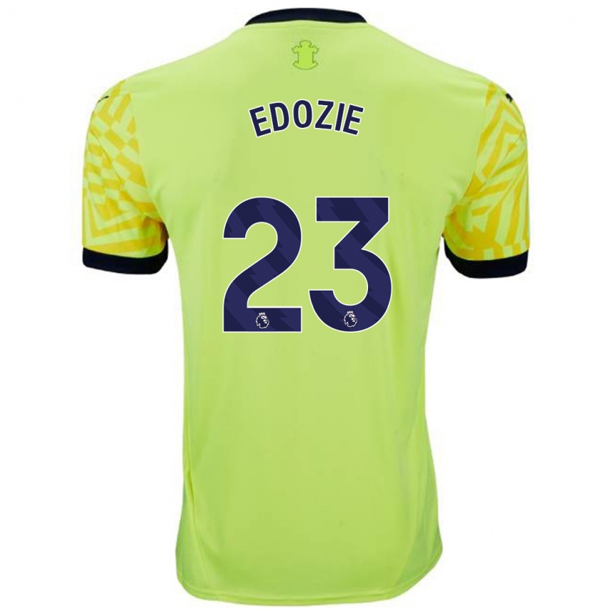 Kids Football Samuel Edozie #23 Yellow Away Jersey 2024/25 T-Shirt Nz