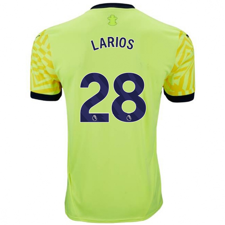 Kids Football Juan Larios #28 Yellow Away Jersey 2024/25 T-Shirt Nz