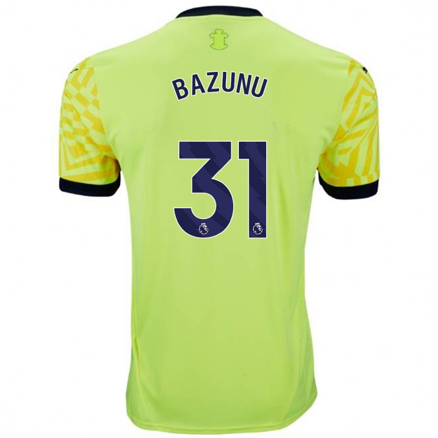 Kids Football Gavin Bazunu #31 Yellow Away Jersey 2024/25 T-Shirt Nz