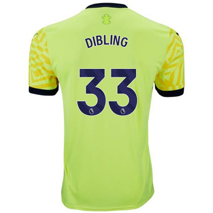 Kids Football Tyler Dibling #33 Yellow Away Jersey 2024/25 T-Shirt Nz