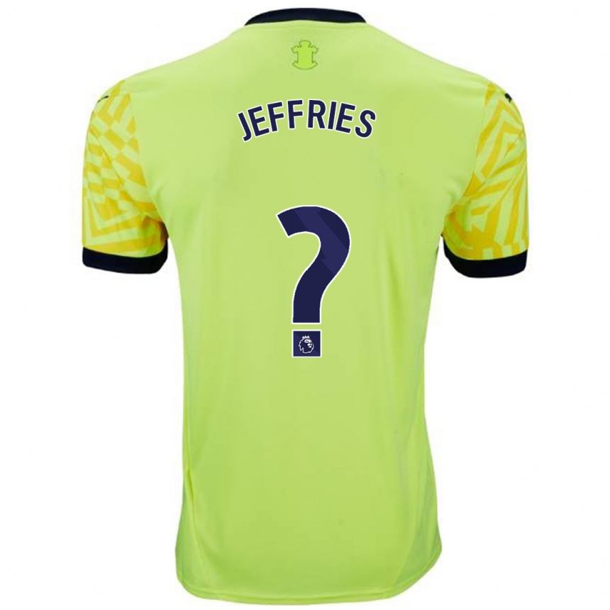 Kids Football Josh Jeffries #0 Yellow Away Jersey 2024/25 T-Shirt Nz