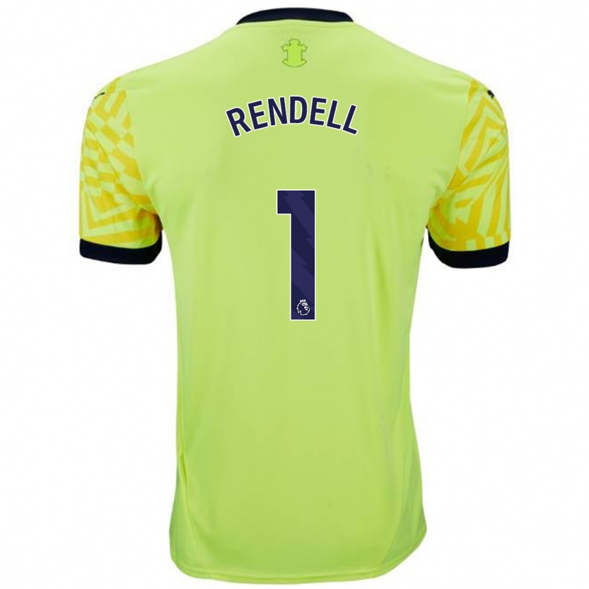 Kids Football Kayla Rendell #1 Yellow Away Jersey 2024/25 T-Shirt Nz