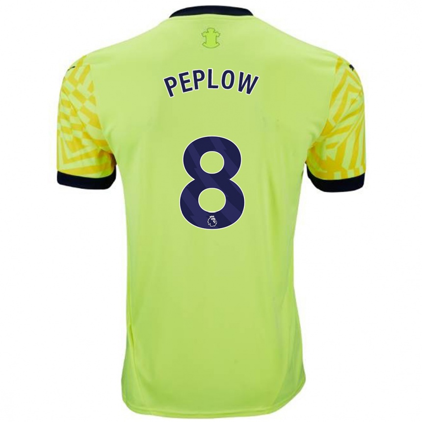 Kids Football Chloe Peplow #8 Yellow Away Jersey 2024/25 T-Shirt Nz