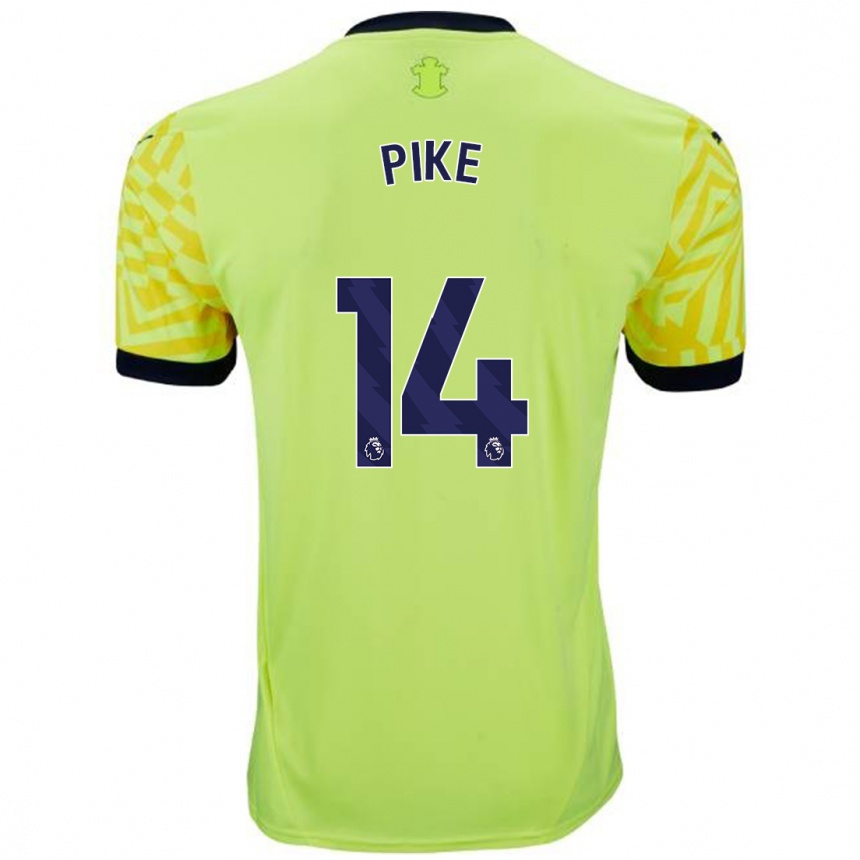 Kids Football Molly Pike #14 Yellow Away Jersey 2024/25 T-Shirt Nz