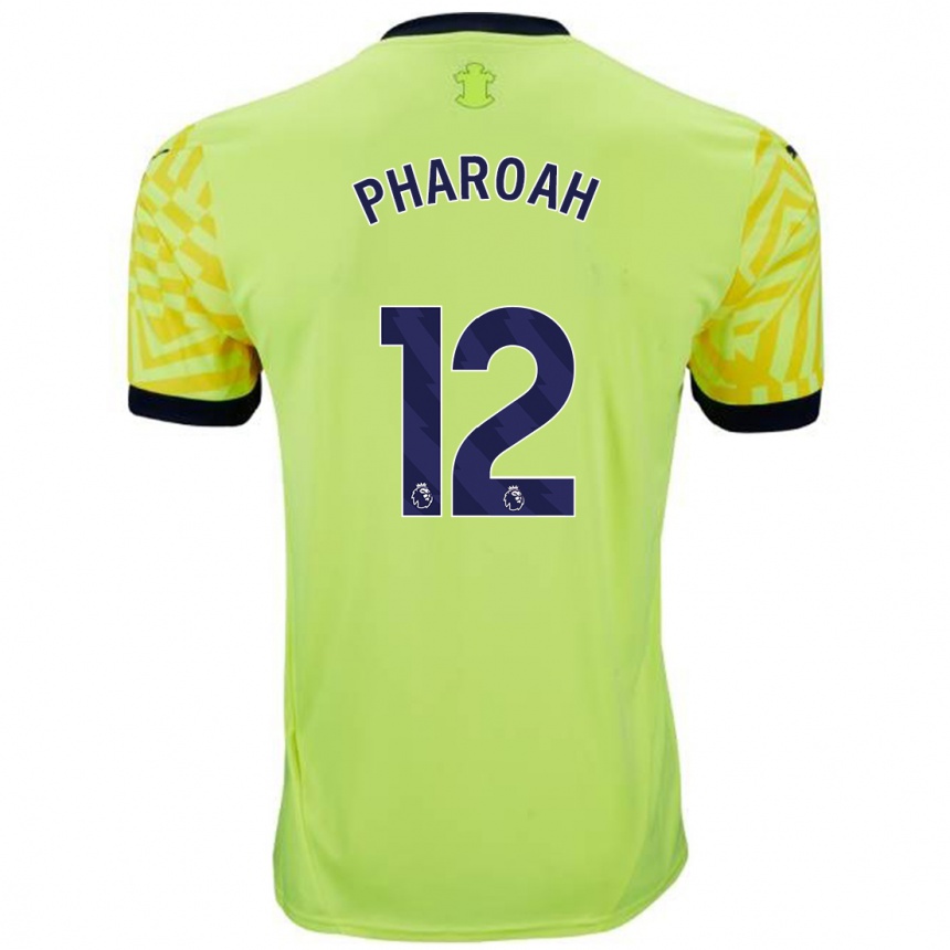 Kids Football Sophia Pharoah #12 Yellow Away Jersey 2024/25 T-Shirt Nz