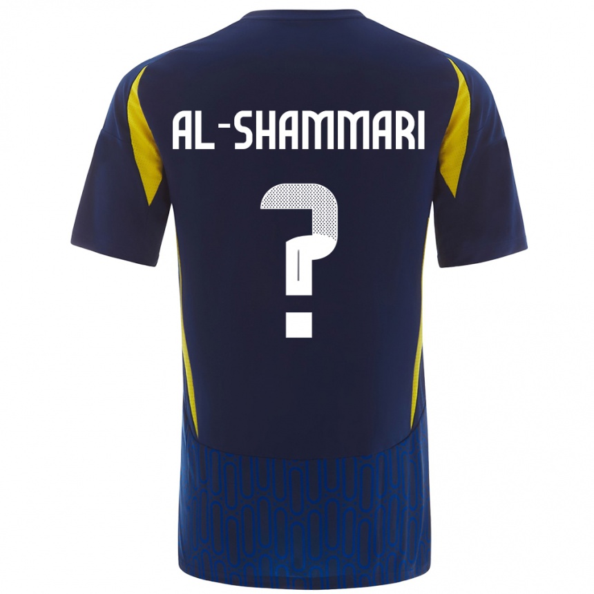 Kids Football Mansour Al-Shammari #0 Blue Yellow Away Jersey 2024/25 T-Shirt Nz