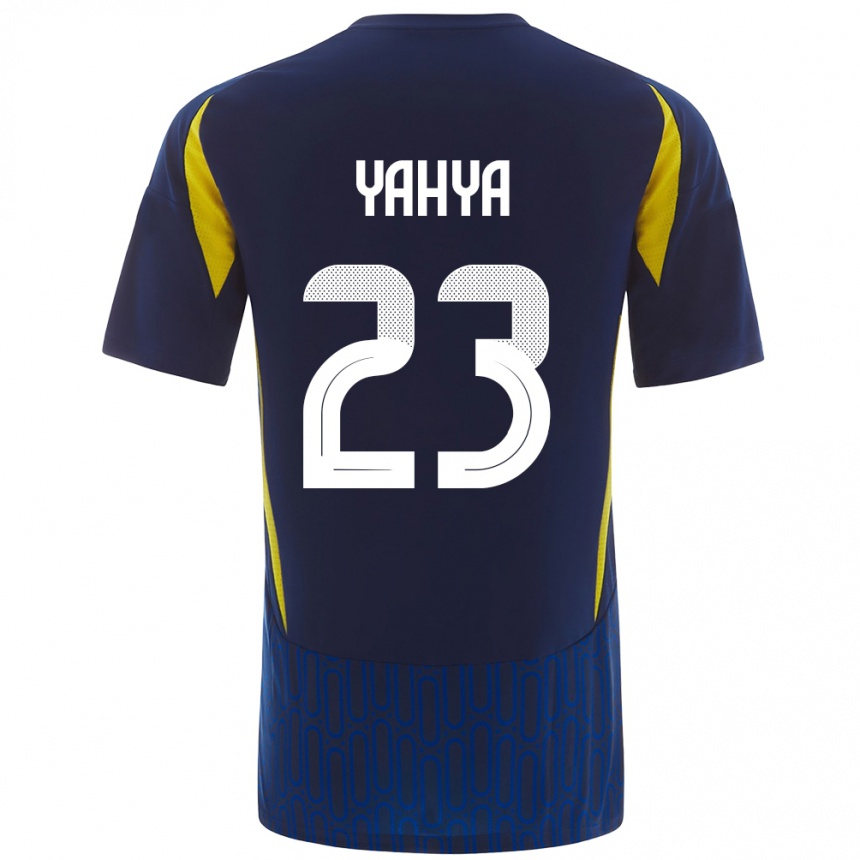 Kids Football Ayman Yahya #23 Blue Yellow Away Jersey 2024/25 T-Shirt Nz