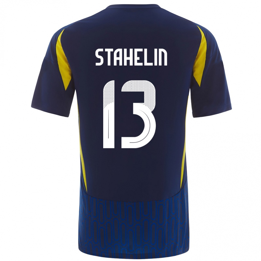 Kids Football Izabela Stahelin #13 Blue Yellow Away Jersey 2024/25 T-Shirt Nz