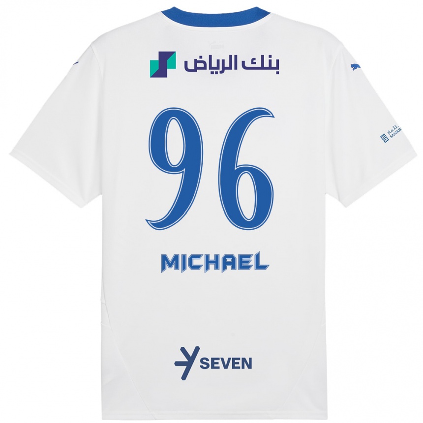 Kids Football Michael #96 White Blue Away Jersey 2024/25 T-Shirt Nz