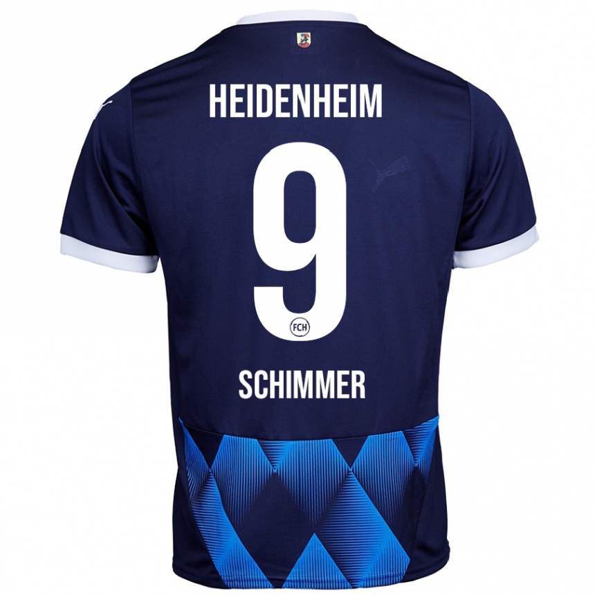 Kids Football Stefan Schimmer #9 Dark Navy Blue Away Jersey 2024/25 T-Shirt Nz