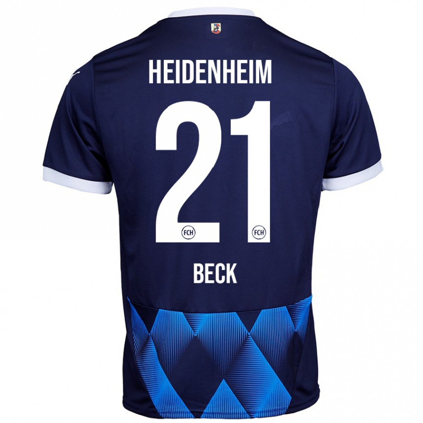 Kids Football Adrian Beck #21 Dark Navy Blue Away Jersey 2024/25 T-Shirt Nz