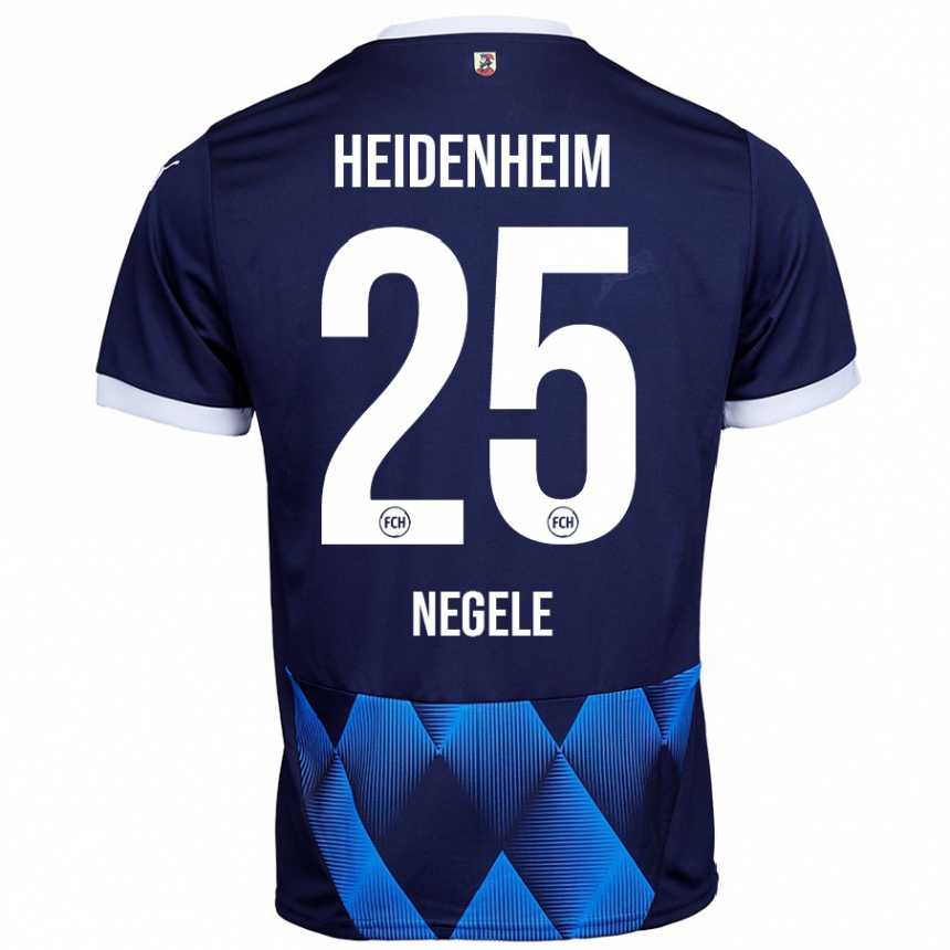 Kids Football Christopher Negele #25 Dark Navy Blue Away Jersey 2024/25 T-Shirt Nz