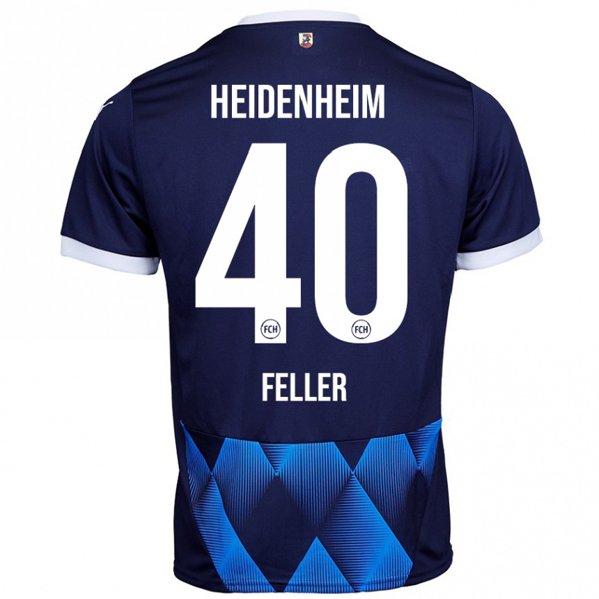 Kids Football Frank Feller #40 Dark Navy Blue Away Jersey 2024/25 T-Shirt Nz