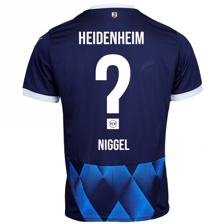 Kids Football Henrik Niggel #0 Dark Navy Blue Away Jersey 2024/25 T-Shirt Nz