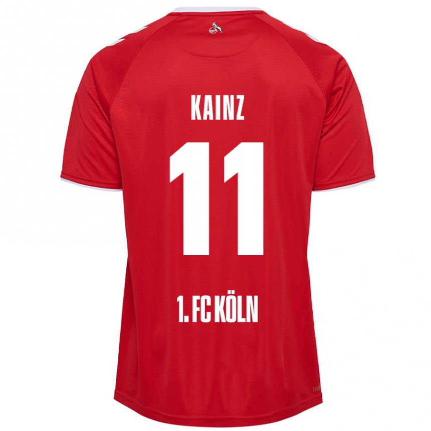 Kids Football Florian Kainz #11 Red White Away Jersey 2024/25 T-Shirt Nz