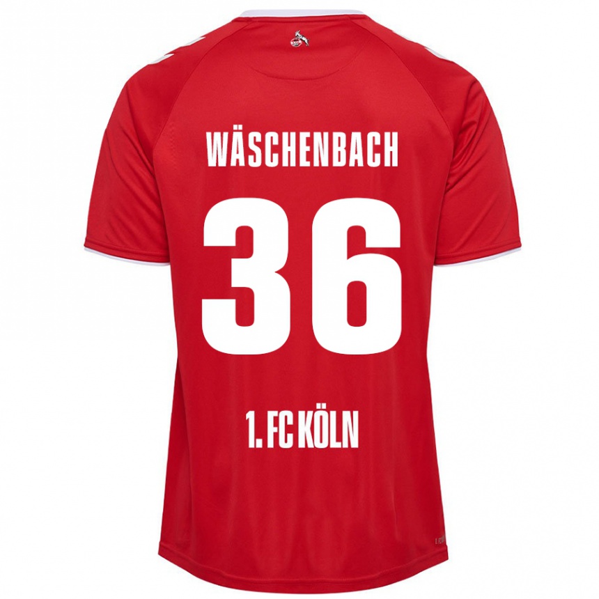 Kids Football Meiko Wäschenbach #36 Red White Away Jersey 2024/25 T-Shirt Nz