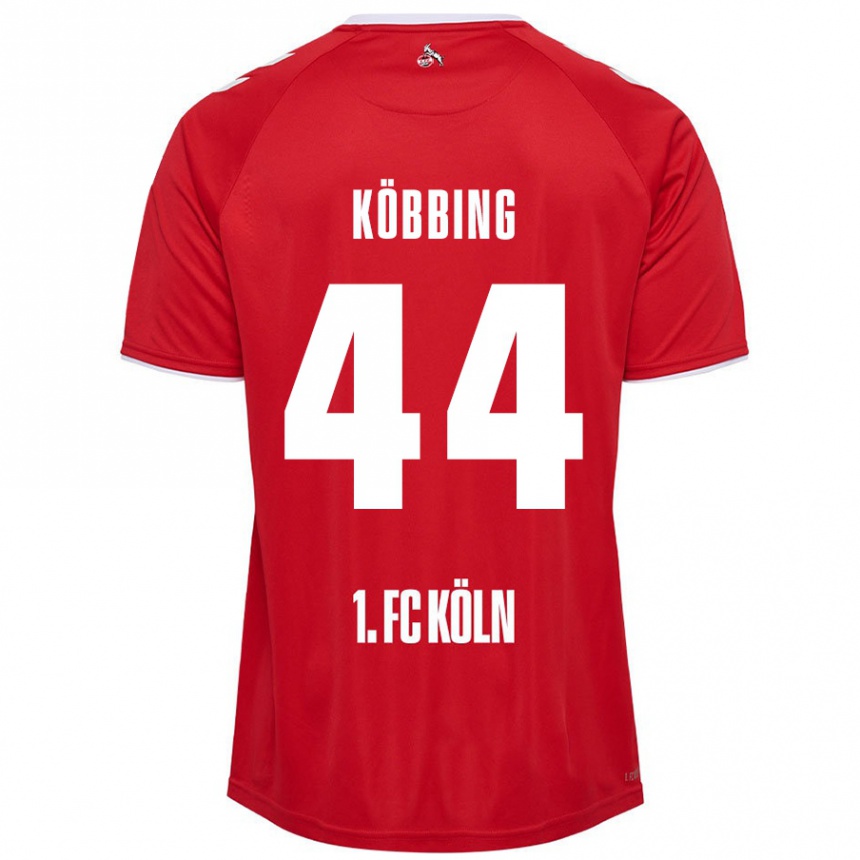 Kids Football Matthias Köbbing #44 Red White Away Jersey 2024/25 T-Shirt Nz