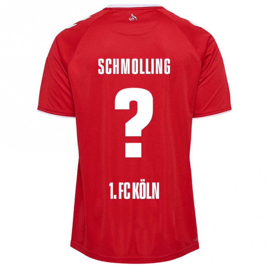 Kids Football Viktor Schmolling #0 Red White Away Jersey 2024/25 T-Shirt Nz