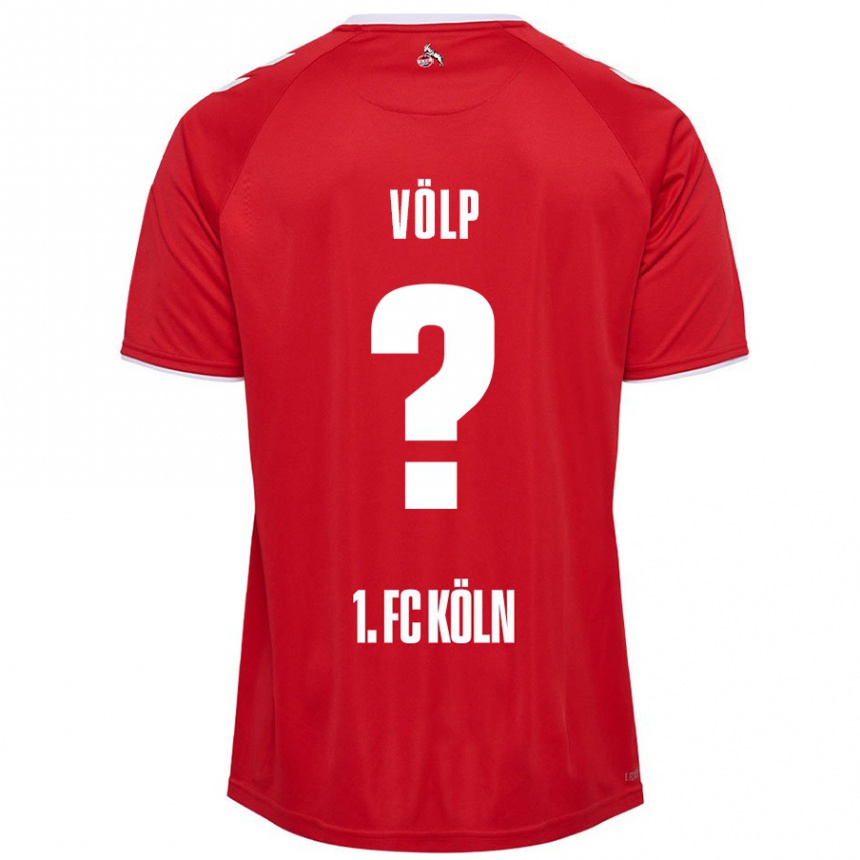 Kids Football Lennard Völp #0 Red White Away Jersey 2024/25 T-Shirt Nz