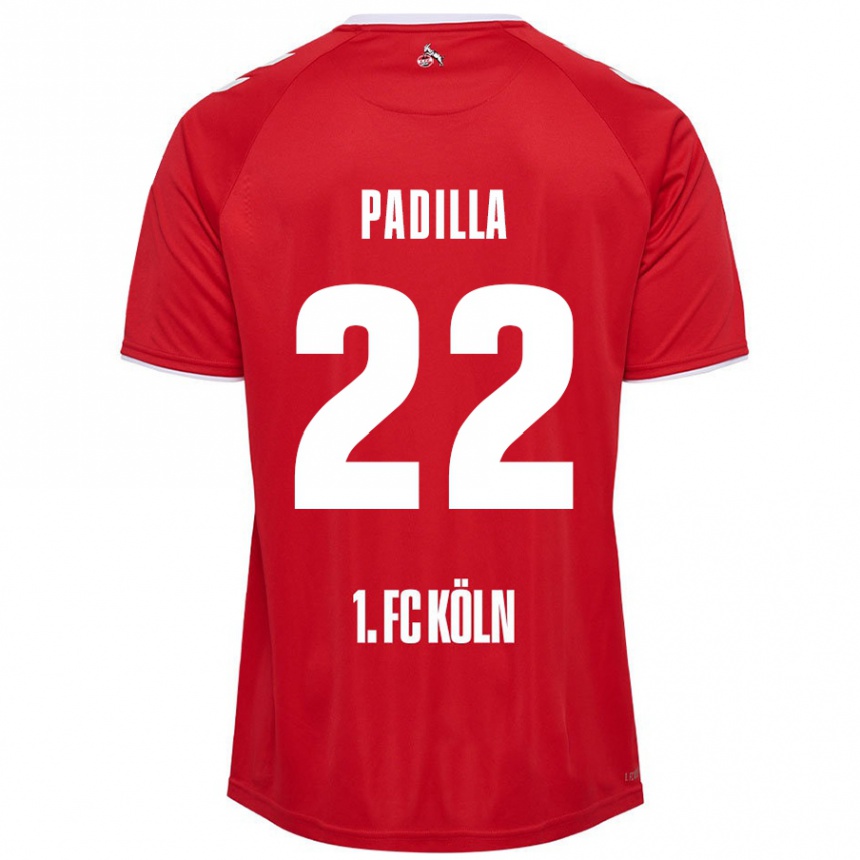 Kids Football Natalia Padilla #22 Red White Away Jersey 2024/25 T-Shirt Nz