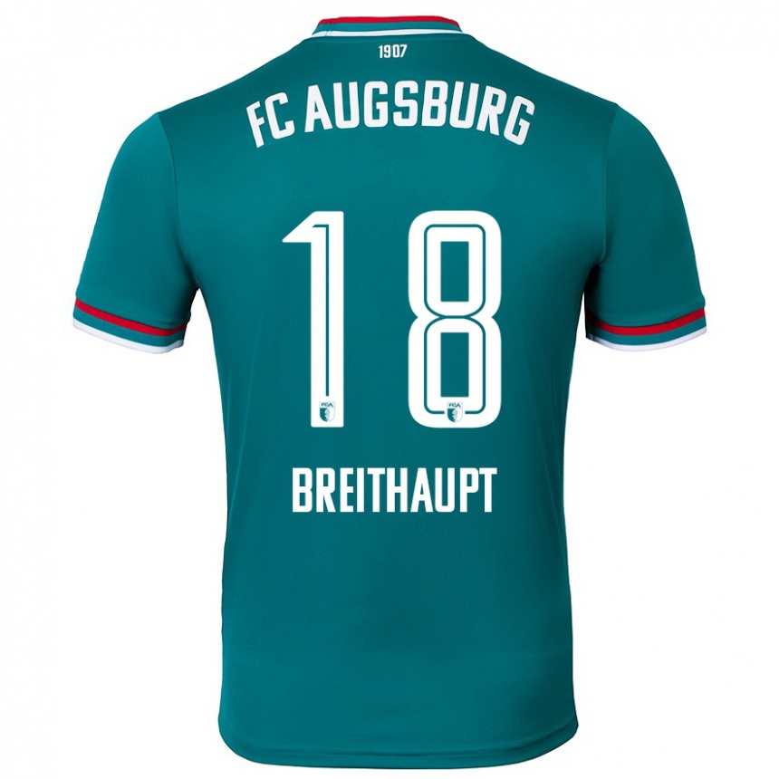 Kids Football Tim Breithaupt #18 Dark Green Away Jersey 2024/25 T-Shirt Nz