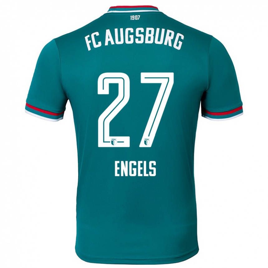 Kids Football Arne Engels #27 Dark Green Away Jersey 2024/25 T-Shirt Nz