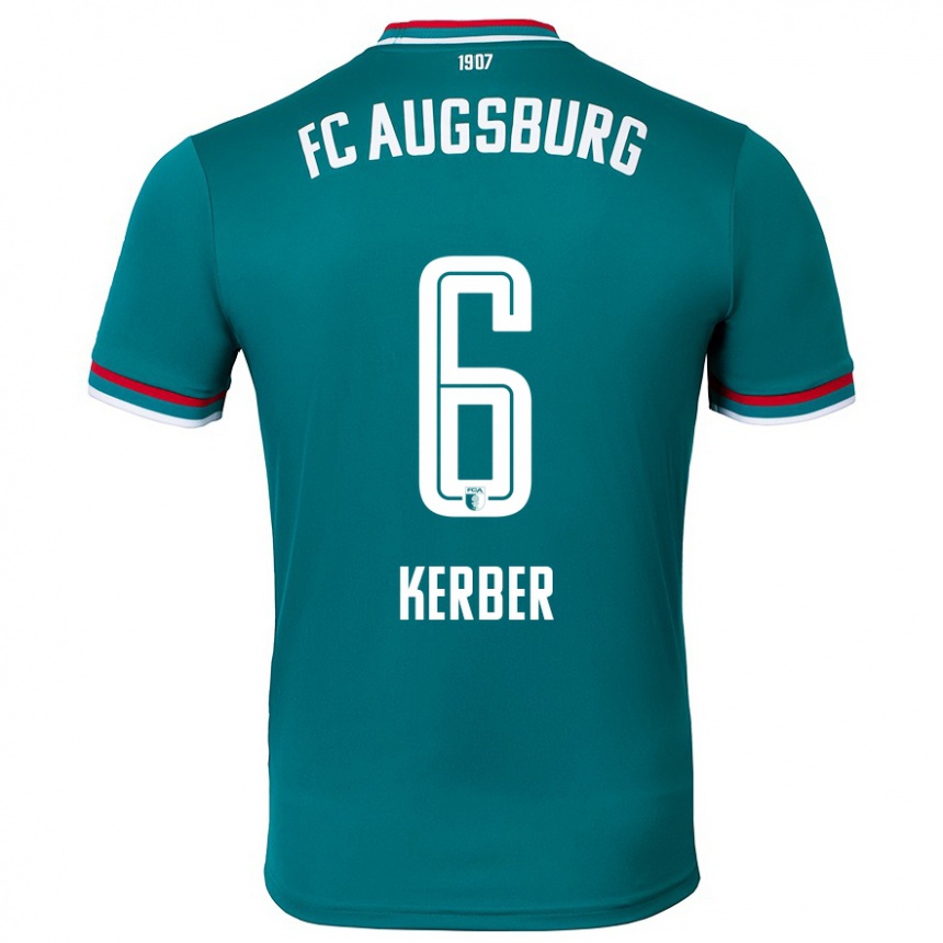 Kids Football Luca Kerber #6 Dark Green Away Jersey 2024/25 T-Shirt Nz