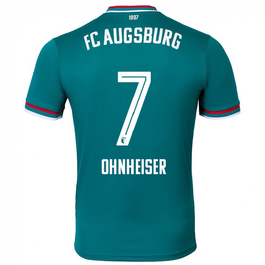 Kids Football Nico Ohnheiser #7 Dark Green Away Jersey 2024/25 T-Shirt Nz