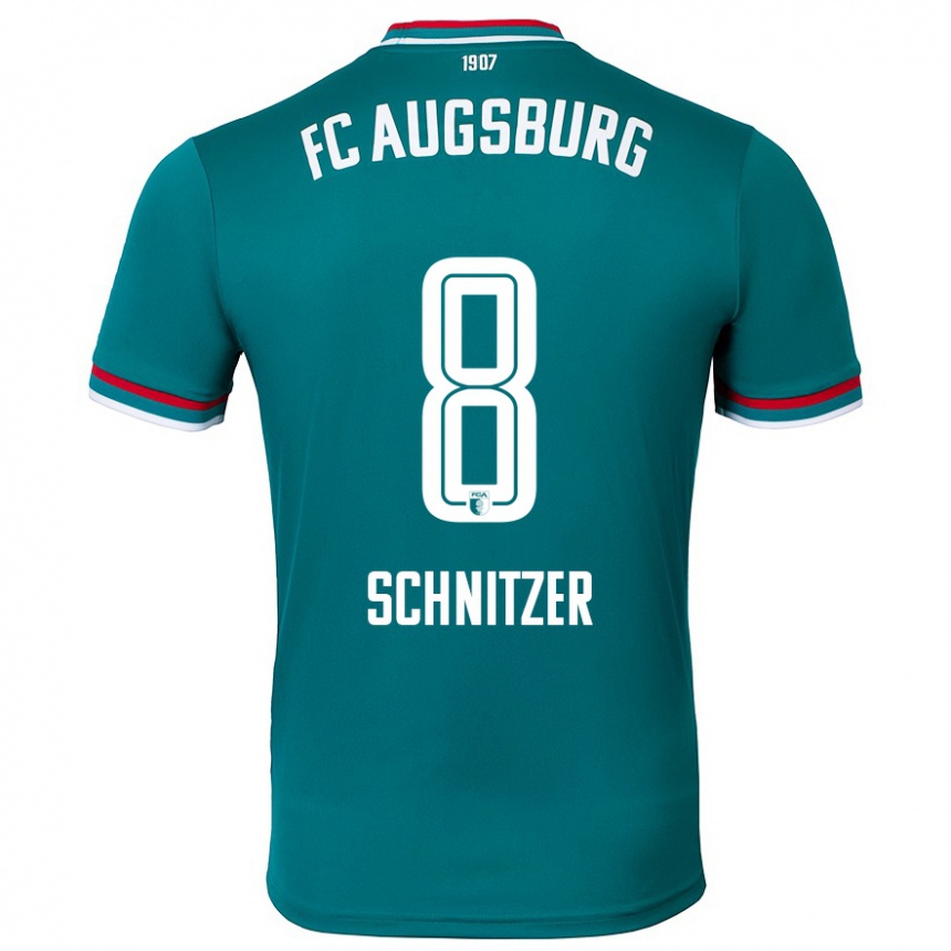 Kids Football Tim Schnitzer #8 Dark Green Away Jersey 2024/25 T-Shirt Nz