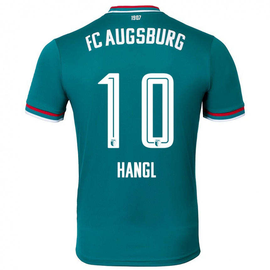 Kids Football Florian Hangl #10 Dark Green Away Jersey 2024/25 T-Shirt Nz