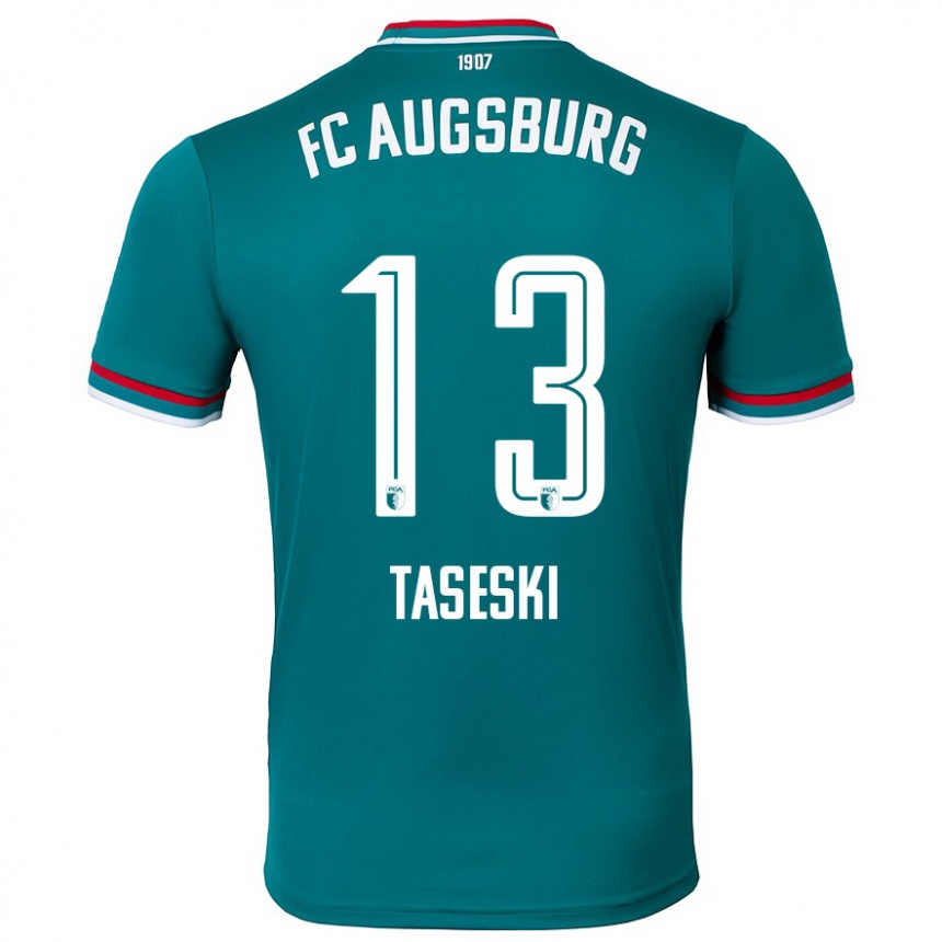 Kids Football Kristijan Taseski #13 Dark Green Away Jersey 2024/25 T-Shirt Nz