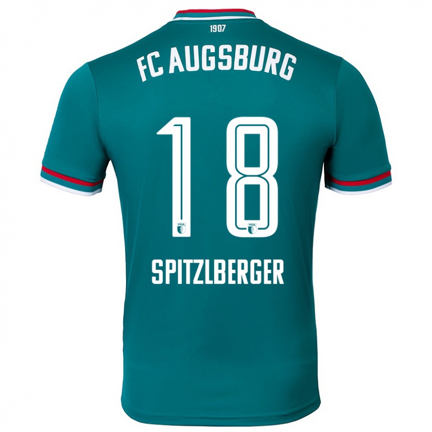 Kids Football Jordan Spitzlberger #18 Dark Green Away Jersey 2024/25 T-Shirt Nz