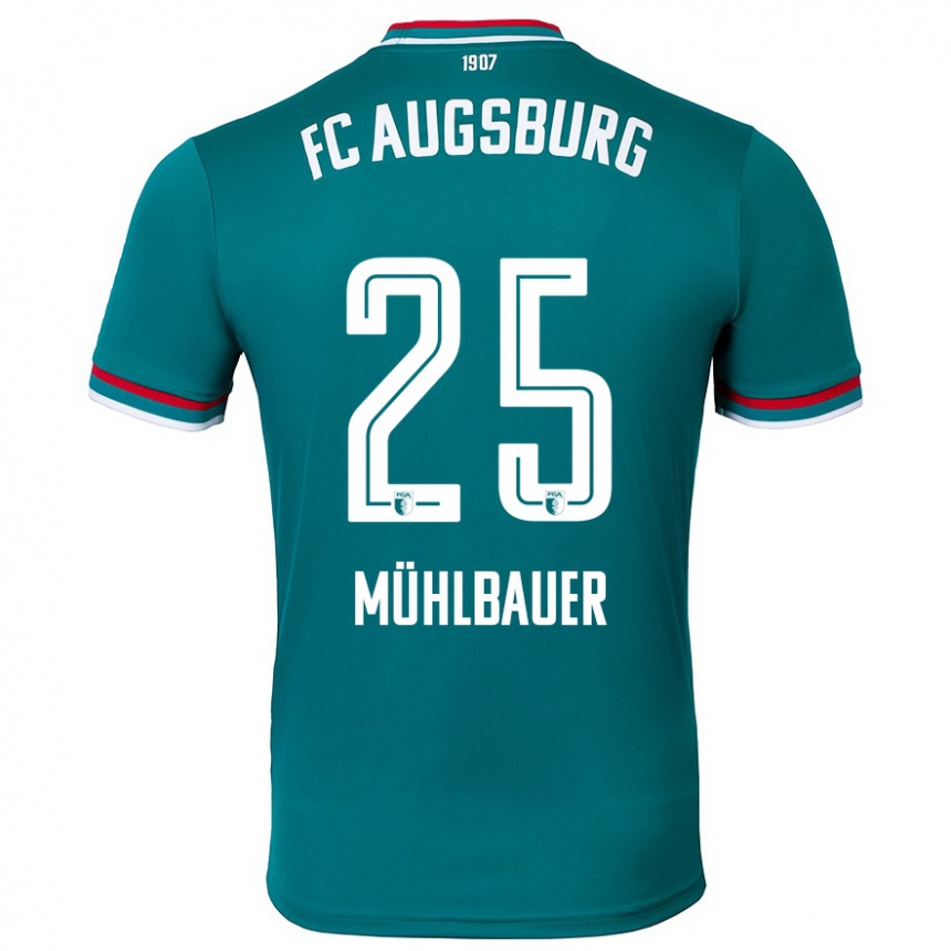 Kids Football Simon Mühlbauer #25 Dark Green Away Jersey 2024/25 T-Shirt Nz