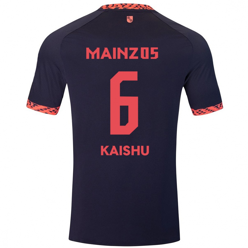 Kids Football Kaishu Sano #6 Blue Coral Red Away Jersey 2024/25 T-Shirt Nz