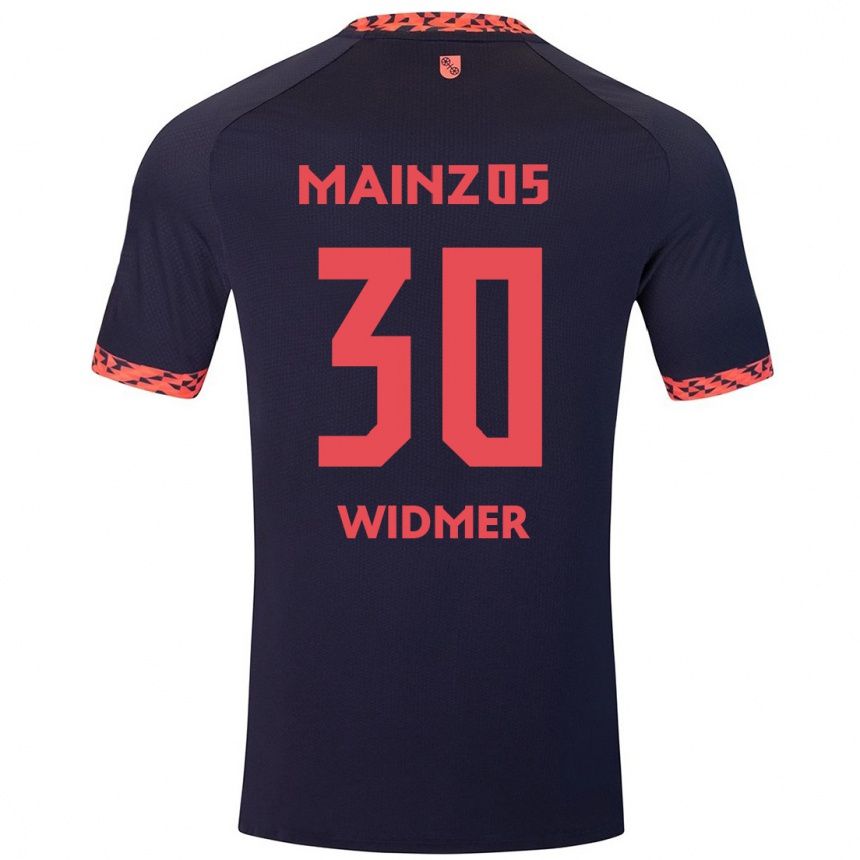 Kids Football Silvan Widmer #30 Blue Coral Red Away Jersey 2024/25 T-Shirt Nz